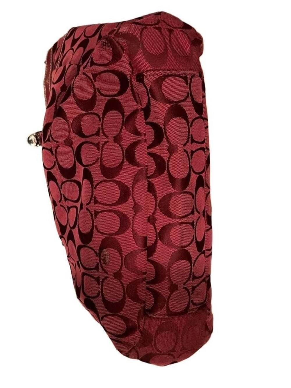 Coach Signature Canvas Gallery Tote Bag in Burgundy - Picture 8 of 10